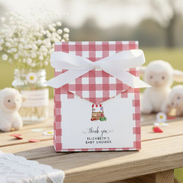 Locally Grown Baby Shower Red Gingham Thank you Presentaskar
