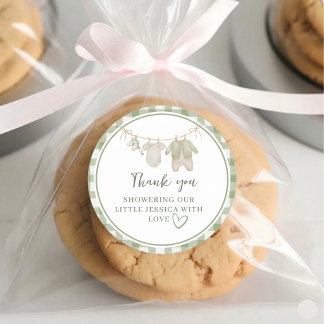 Locally Grown Baby Shower Thank You Sticker Runt Klistermärke