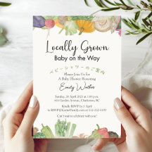 Locally Grown Baby Shower Watercolor Vegetables
