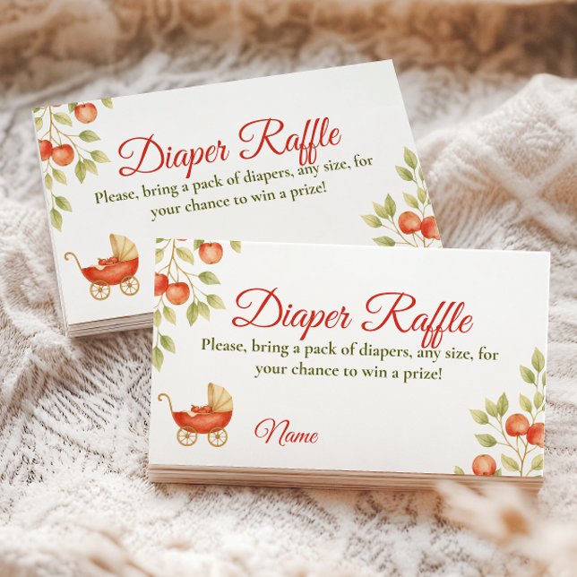 Locally Grown Clothesline Apple Baby Shower Diaper Tilläggskort (Skapare uppladdad)