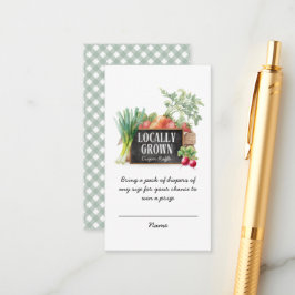 Locally Grown Diaper Raffle Tickets Baby Shower Tilläggskort