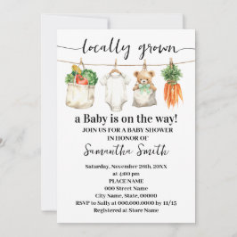 Locally Grown Farmers Market Baby Shower Inbjudningar