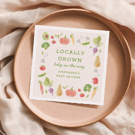 Locally Grown Farmer's Market Veggies Baby Shower Pappersservett