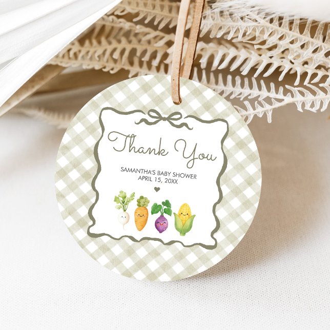 Locally Grown Little Sprout Baby Shower Gåvor Etiketter (Locally Grown Baby Shower Favor Tags)