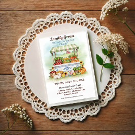 Locally Grown Market Boy Baby Shower Invitation Vykort