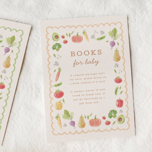 Locally Grown Veggies Books for Baby Tilläggskort (watercolor vegetables books for baby insert card)
