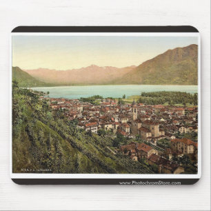 Locarno general beskådar, Tessin, Schweitz vintag Musmatta