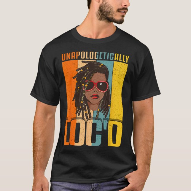 Loc'd Black Queen Melanin Loc'd Hair T Shirt (Framsida)