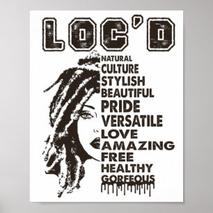 Loc'd Hair Black Queen History Månth Afro Wo Poster