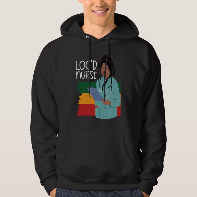 Locd Nurse  African American Nurse Healthcare Work Hoodie (Framsida)