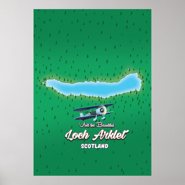 loch Arklet karta Scotland vintage karta Poster (Framsidan)