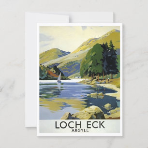 Loch Eck Argyll Scotland Retro Inspired Vykort