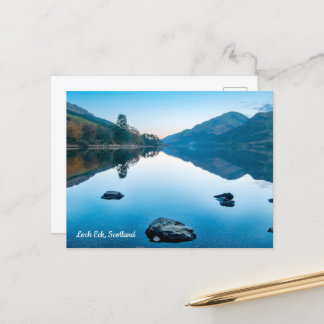 Loch Eck i blått, Skottland vykort