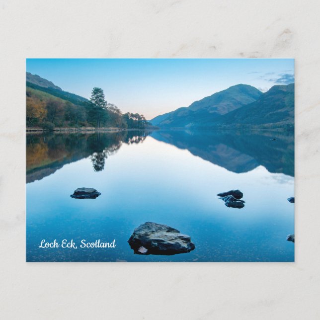 Loch Eck i Blue, Skottlands vykort (Framsida)