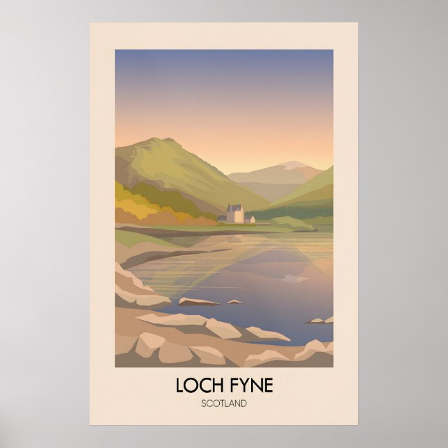 Loch Fyne Skottland Resa Poster (Framsidan)