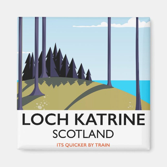 Loch Katrine Skottland reseinformation affisch Magnet (Framsidan)