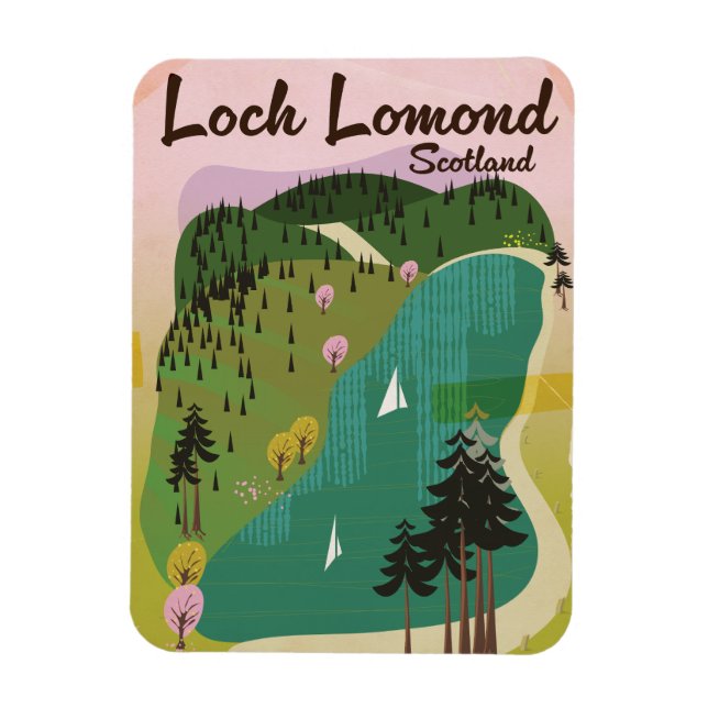 Loch Lamond Skottland Magnet (Vertikal)