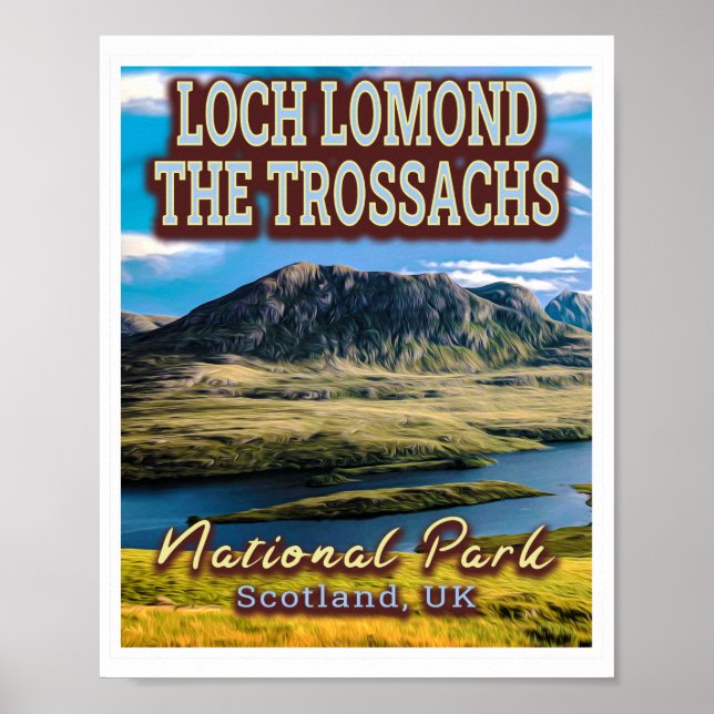 LOCH LOMOND och TROSSACHS NATIONAL PARK - UK Poster (Framsidan)