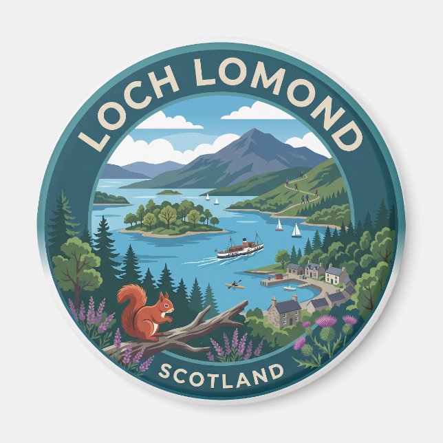Loch Lomond Skottland Magnet (Framsidan)