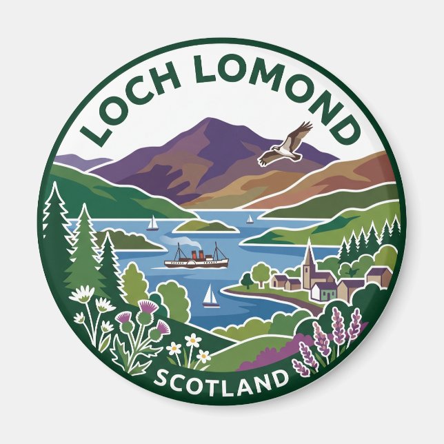 Loch Lomond Skottland Magnet (Framsidan)