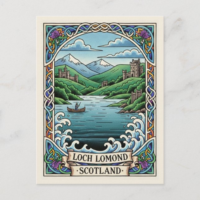 Loch Lomond Skottland Resor Vykort (Framsida)
