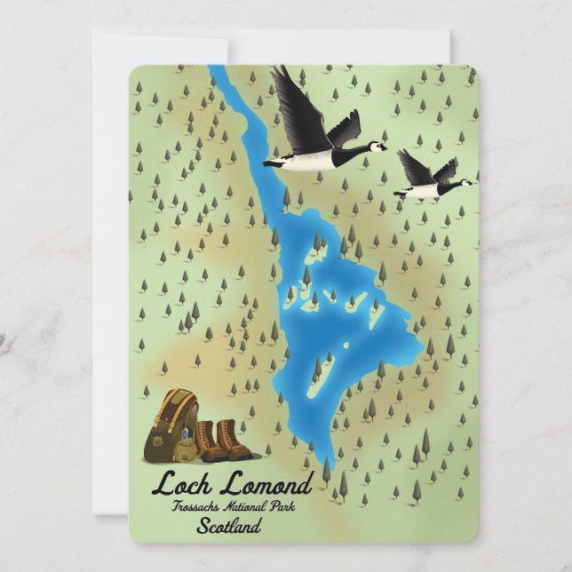 Loch Lomond,Trossachs, Skottland karta (Framsida)