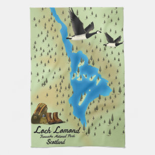 Loch Lomond,Trossachs, Skottland karta Kökshandduk