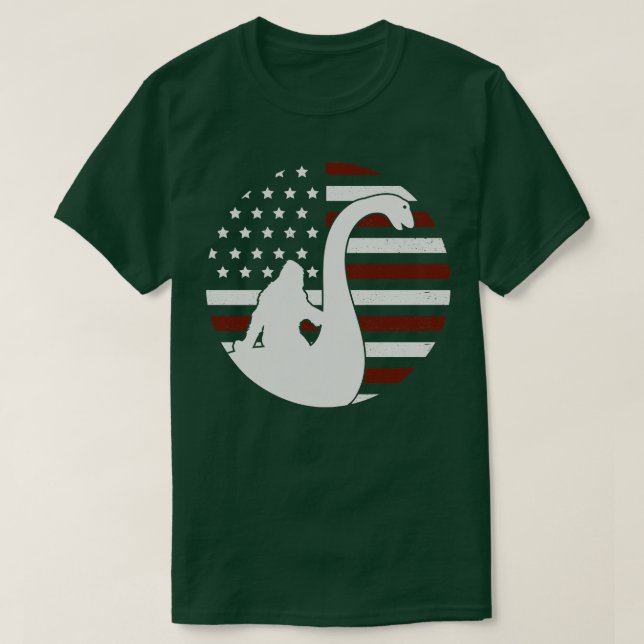 Loch Ness American Flagga T Shirt (Design framsida)
