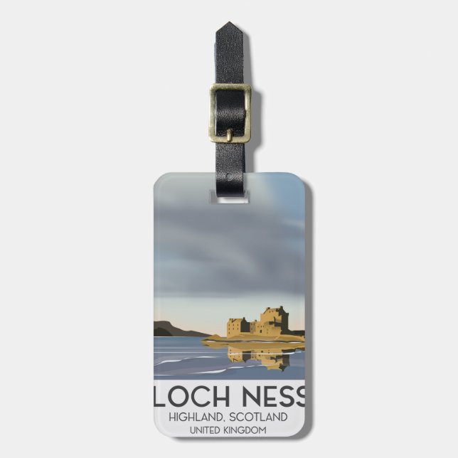 Loch Ness, Highlands, Skottlands reseaffisch Bagagebricka (Vertikal Framsida)