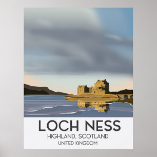 Loch Ness, Highlands, Skottlands reseaffisch Poster