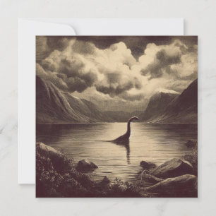 Loch Ness Monster Antique Illustration Kort