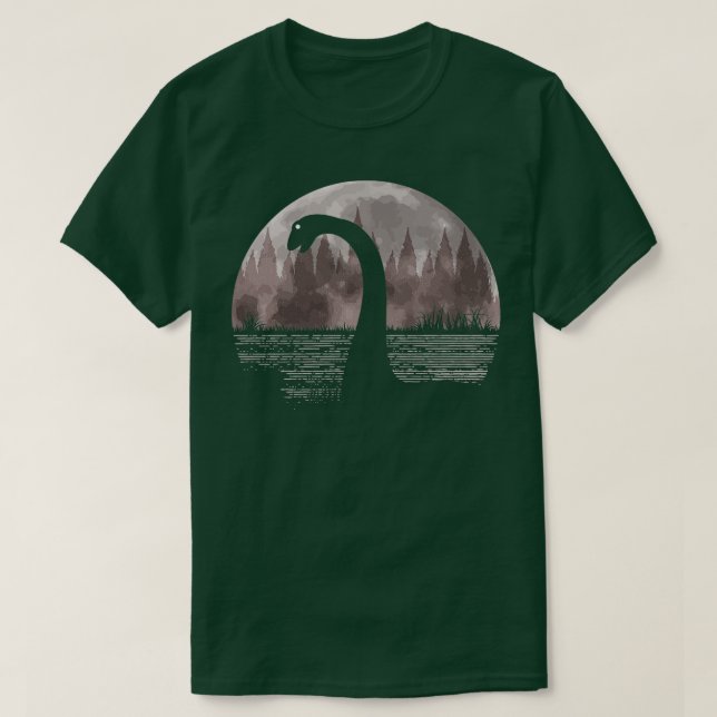 Loch Ness Monster Nessie Full Moon T Shirt (Design framsida)