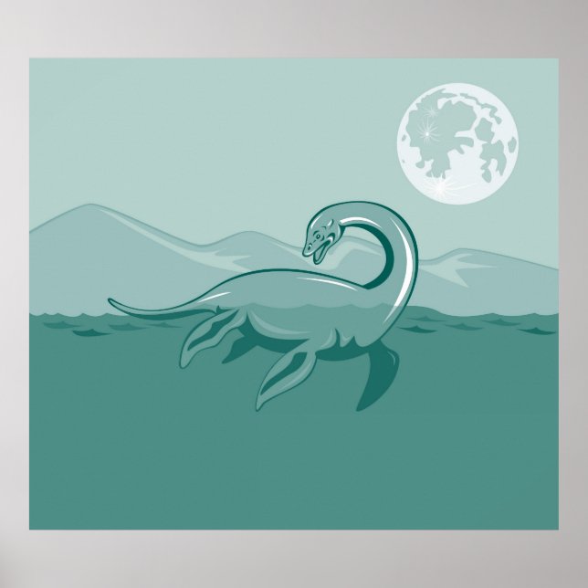 Loch Ness Monster Retro Poster (Framsidan)