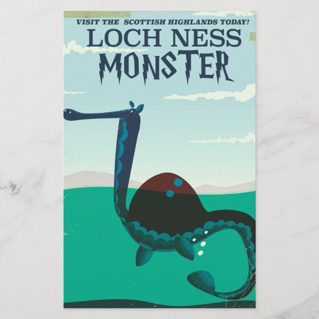 Loch Ness Monster roliga reseaffisch Brevpapper (Framsida)