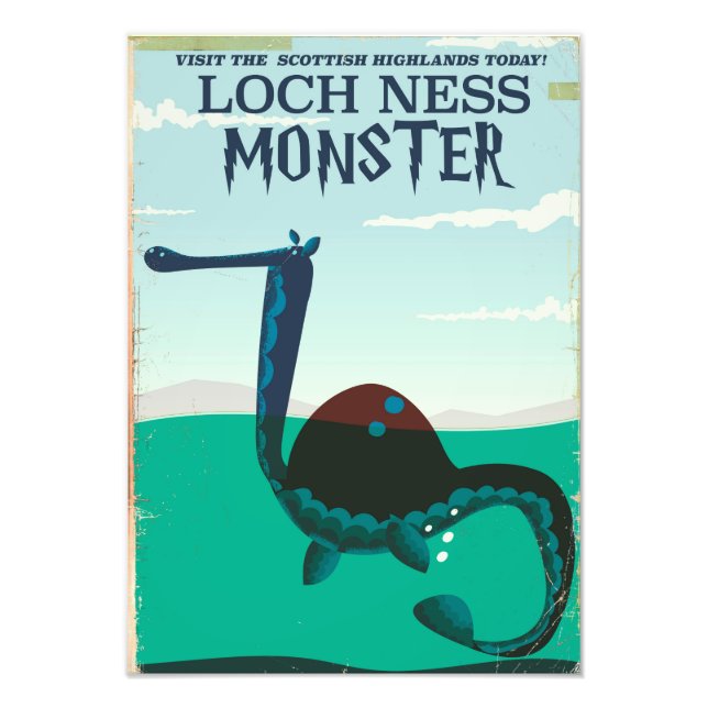 Loch Ness Monster roliga reseaffisch Fototryck (Framsidan)