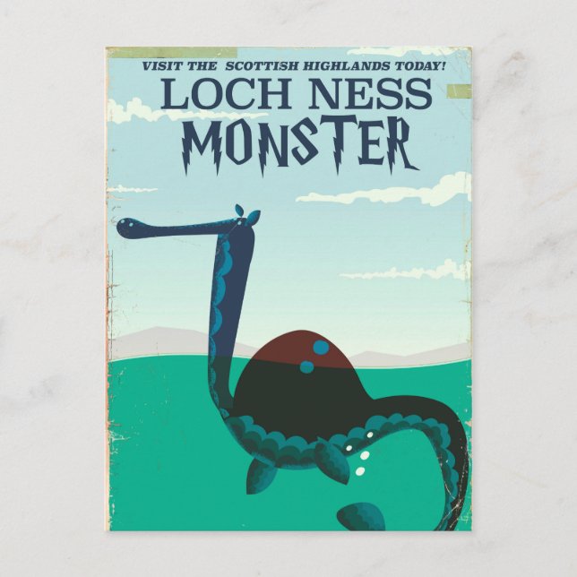 Loch Ness Monster roliga reseaffisch Vykort (Framsida)