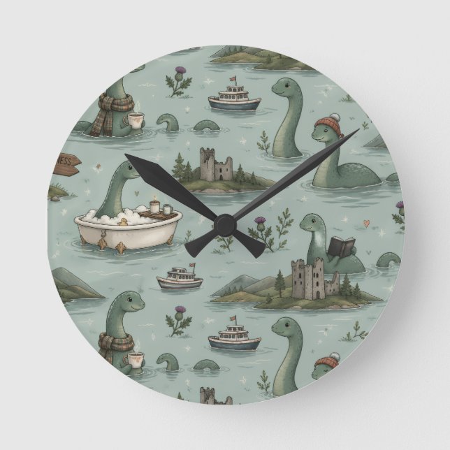Loch Ness-monster  Rund Klocka (Framsida)