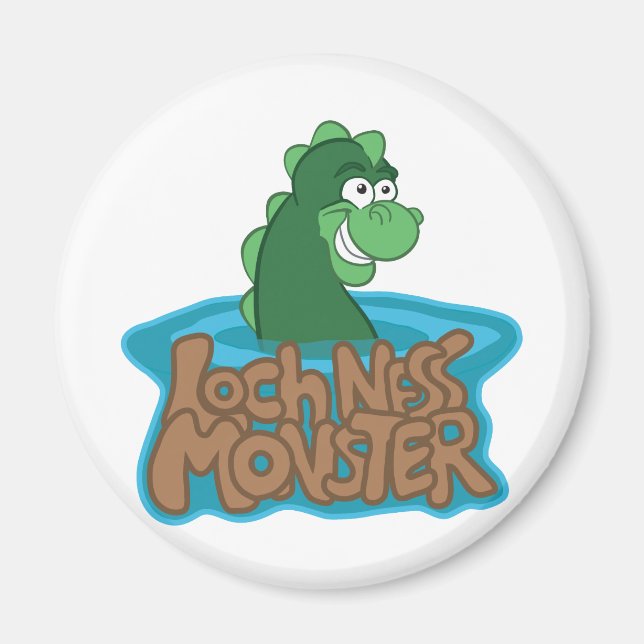 Loch Ness Monster Tecknad Magnet (Framsidan)