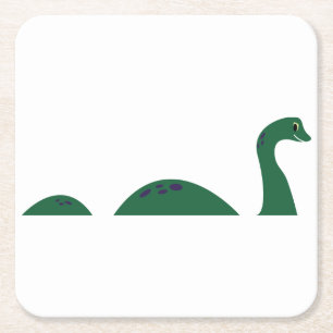 Loch Ness Monster Underlägg Papper Kvadrat