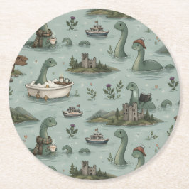 Loch Ness-monster Underlägg Papper Rund