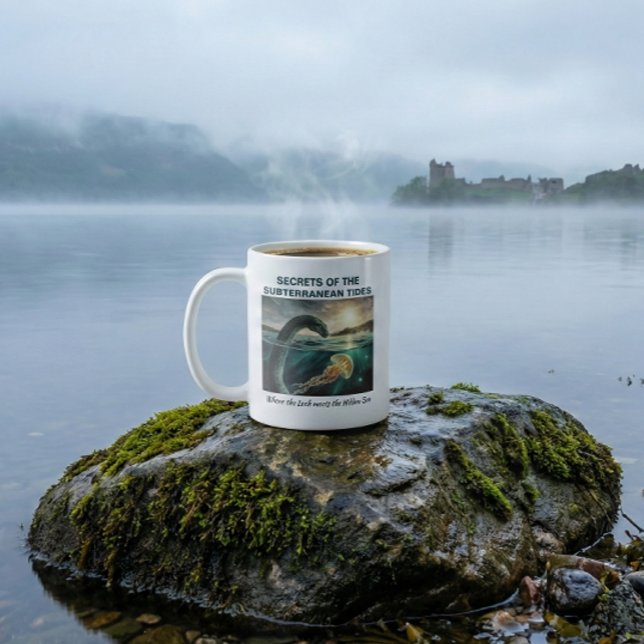 Loch Ness-monstret myt | Whimsigoth folklore Kaffemugg (Loch Ness Monster Nessie Ceramic Mug Gift. Scottish Folklore Niseag Star Jelly Witchlight Guardian)