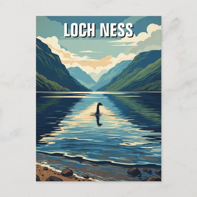 Loch Ness Nessie Resa Vykort (Framsida)