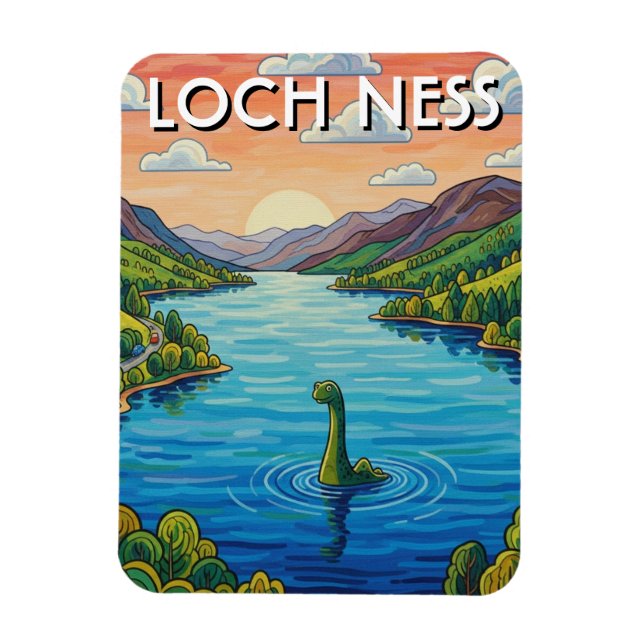 Loch Ness Nessie Resor Magnet (Vertikal)