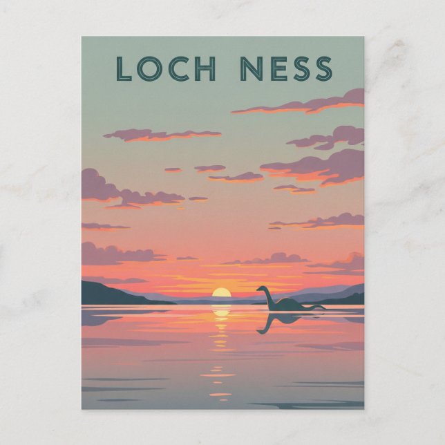 Loch Ness Nessie Travel Vykort (Framsida)