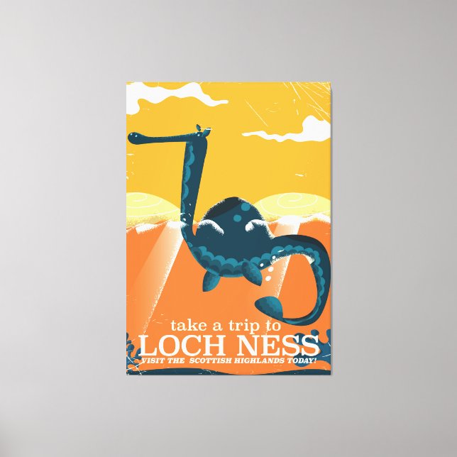 Loch Ness Scotland Highlands vintage monster Canvastryck (Framsida)