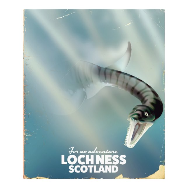 Loch Ness Scotland monster vintage resor poster (Framsidan)