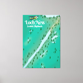 Loch Ness Scottish Highlands reser karta Canvastryck