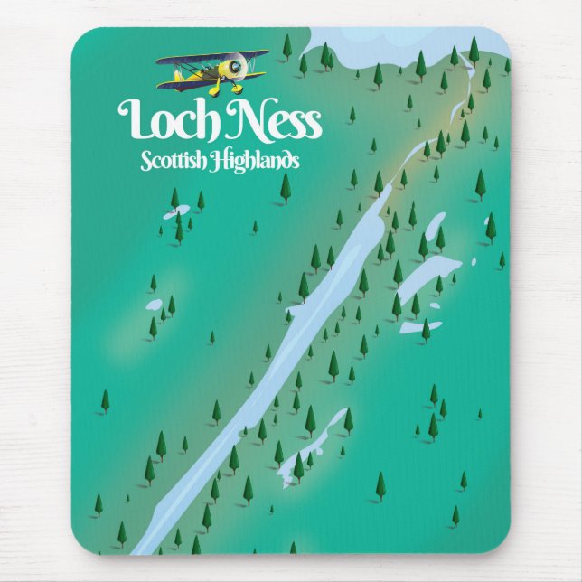 Loch Ness Scottish Highlands reser karta Musmatta (Framsidan)