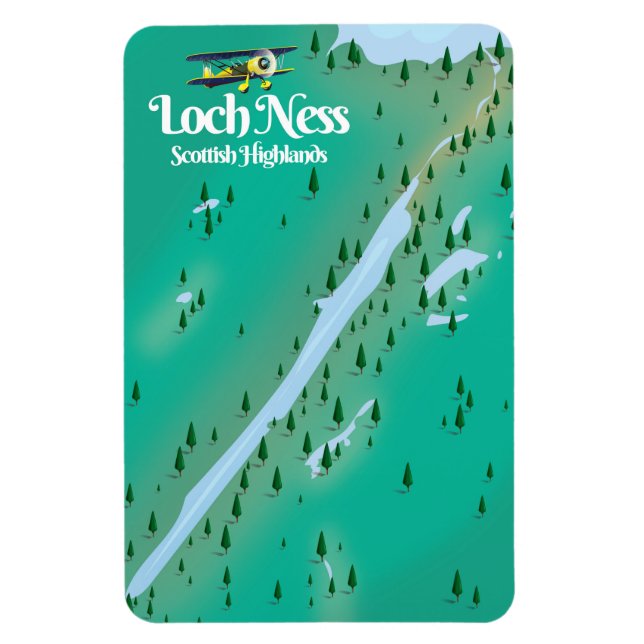 Loch Ness Scottish Highlands reskarta Magnet (Vertikal)