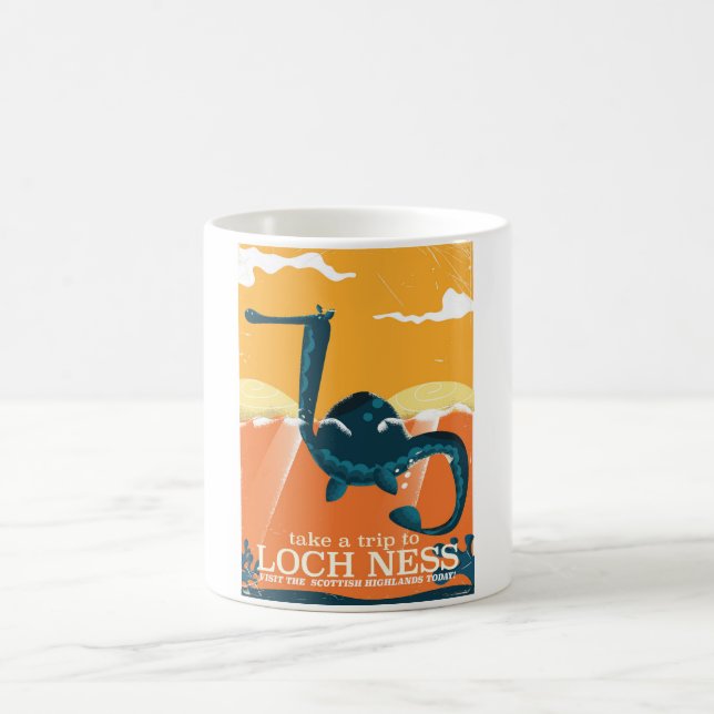 Loch Ness Skottland högland vintage monster Kaffemugg (Center)